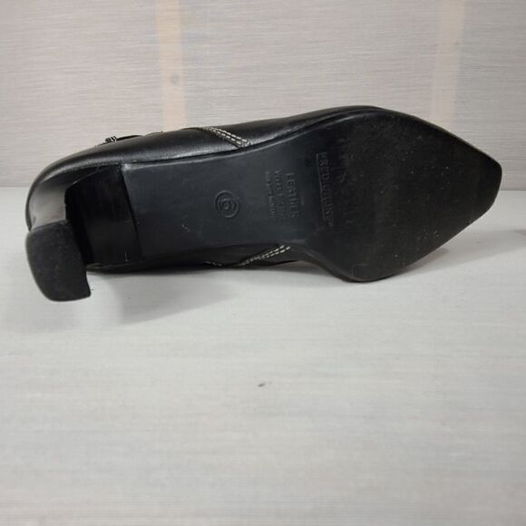 Predictions Black Leather Ankle Heel Boots - Picture 8 of 10